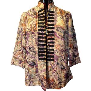 Joni B. Vintage Asian Inspired Purple Lightweight Lined Jacket Size M Women's..